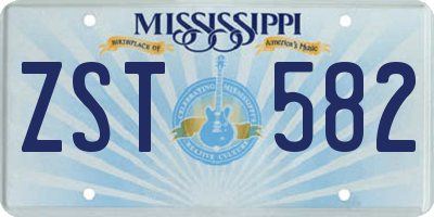 MS license plate ZST582