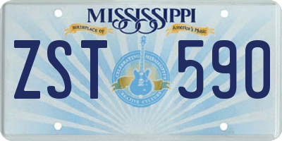 MS license plate ZST590