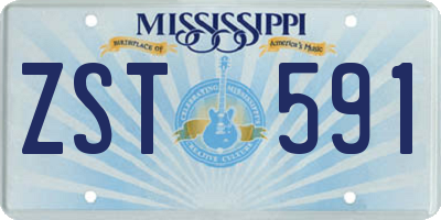 MS license plate ZST591