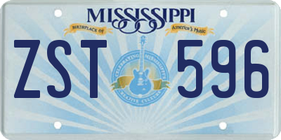 MS license plate ZST596