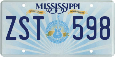 MS license plate ZST598