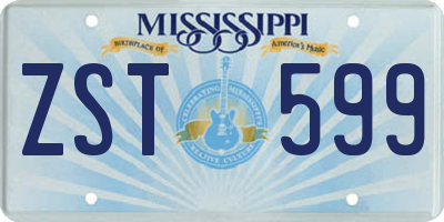 MS license plate ZST599
