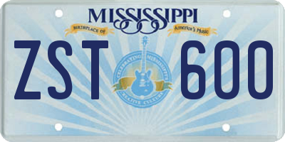 MS license plate ZST600