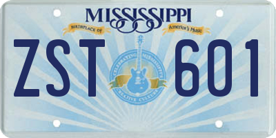 MS license plate ZST601