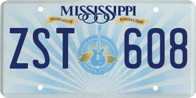 MS license plate ZST608