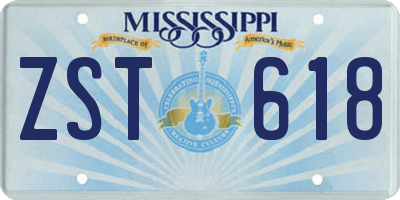 MS license plate ZST618