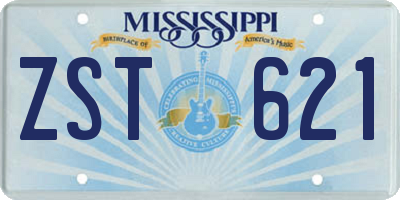 MS license plate ZST621