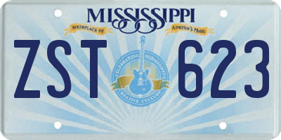 MS license plate ZST623