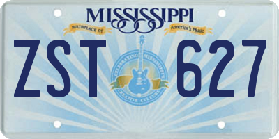 MS license plate ZST627