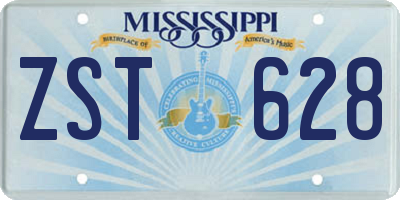 MS license plate ZST628