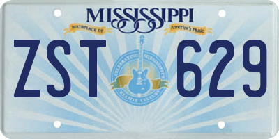 MS license plate ZST629