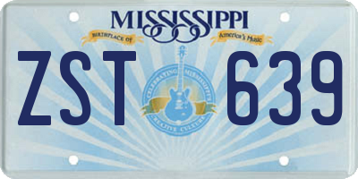 MS license plate ZST639