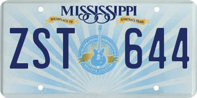 MS license plate ZST644