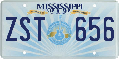 MS license plate ZST656