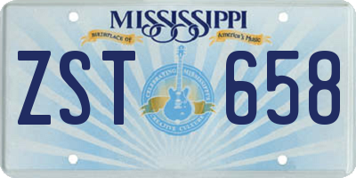 MS license plate ZST658