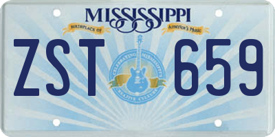 MS license plate ZST659