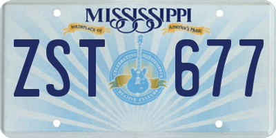 MS license plate ZST677