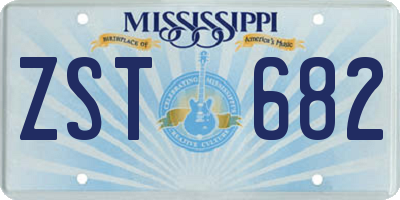 MS license plate ZST682