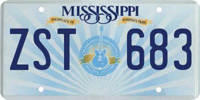 MS license plate ZST683