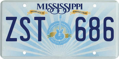 MS license plate ZST686