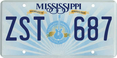 MS license plate ZST687