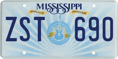 MS license plate ZST690