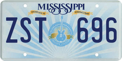 MS license plate ZST696