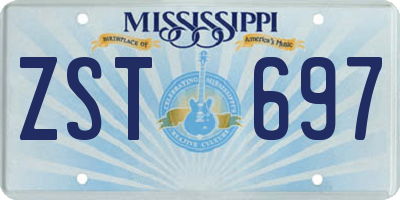 MS license plate ZST697