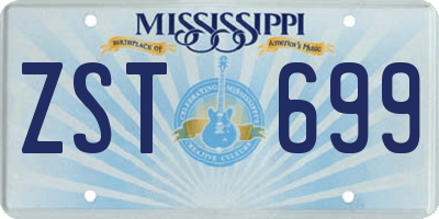 MS license plate ZST699