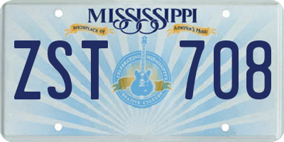 MS license plate ZST708