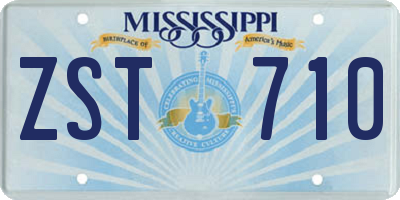 MS license plate ZST710