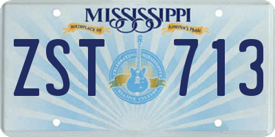 MS license plate ZST713