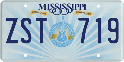 MS license plate ZST719