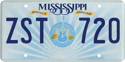 MS license plate ZST720