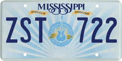 MS license plate ZST722