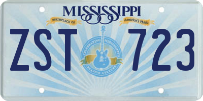MS license plate ZST723