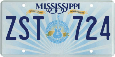 MS license plate ZST724