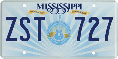 MS license plate ZST727