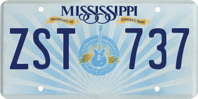 MS license plate ZST737