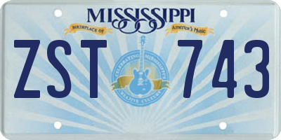 MS license plate ZST743