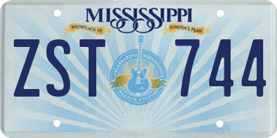 MS license plate ZST744
