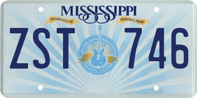 MS license plate ZST746