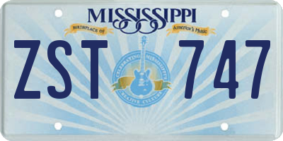 MS license plate ZST747