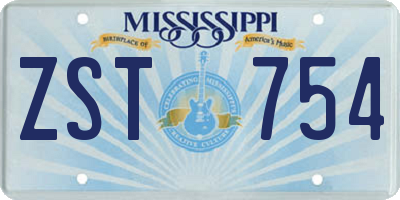 MS license plate ZST754