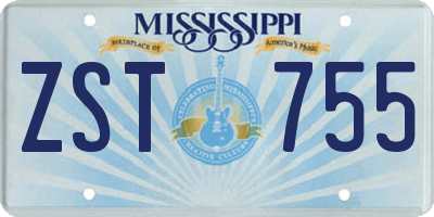 MS license plate ZST755