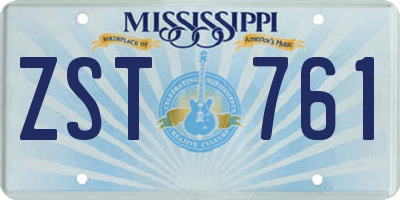 MS license plate ZST761