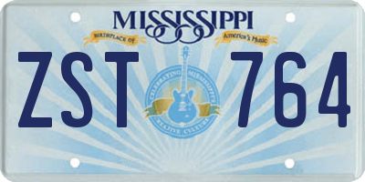 MS license plate ZST764