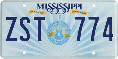 MS license plate ZST774