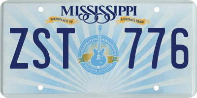 MS license plate ZST776