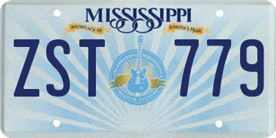 MS license plate ZST779